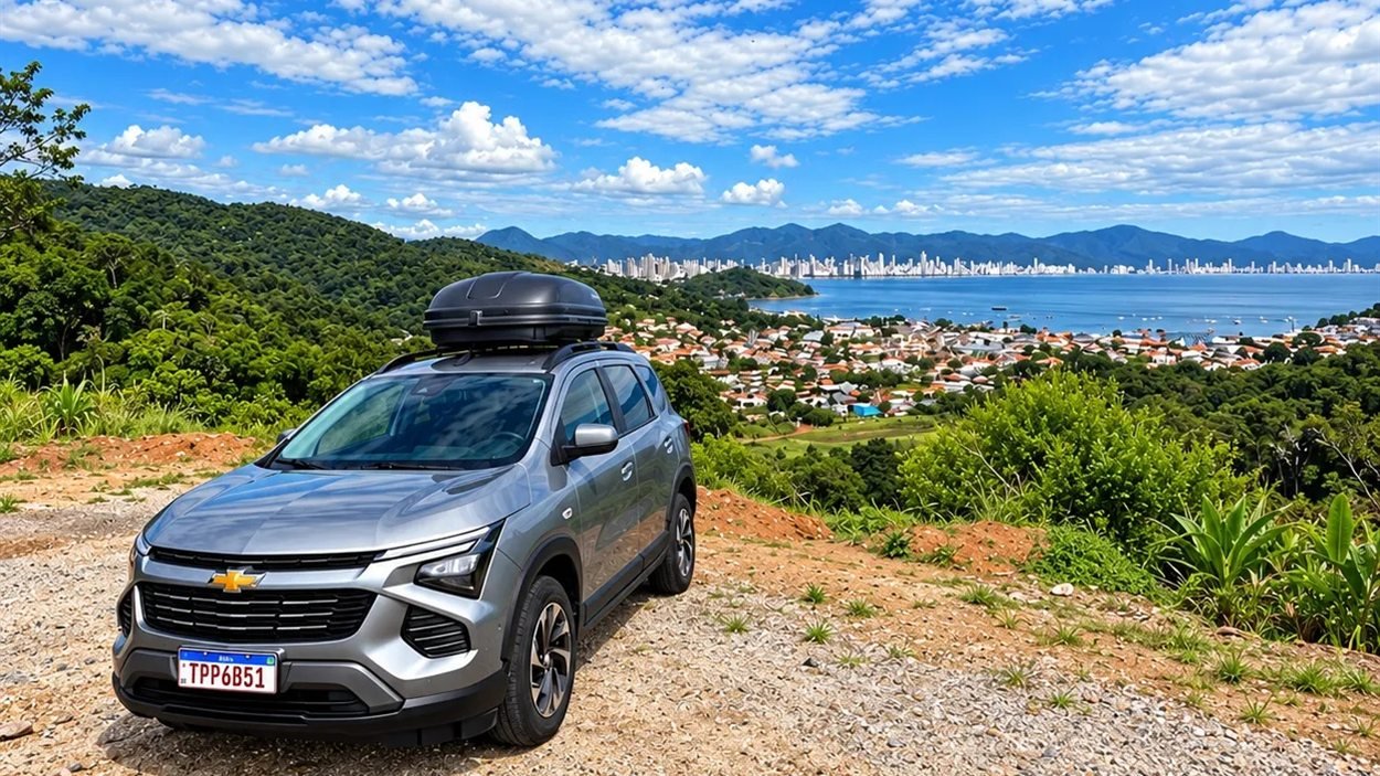 Chevrolet Spin da VBM em mirante com vista para o mar